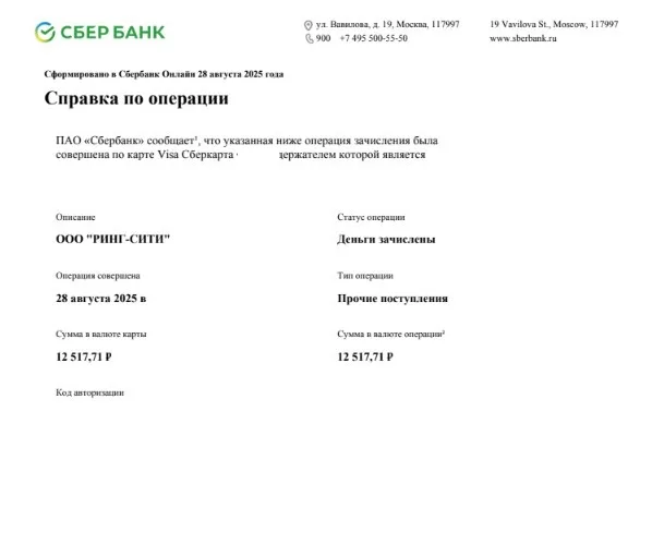 28.08.2025 г. - Вернули 172 874.00 руб. за услуги ООО "Ринг-Сити" клиенту из г. Москва