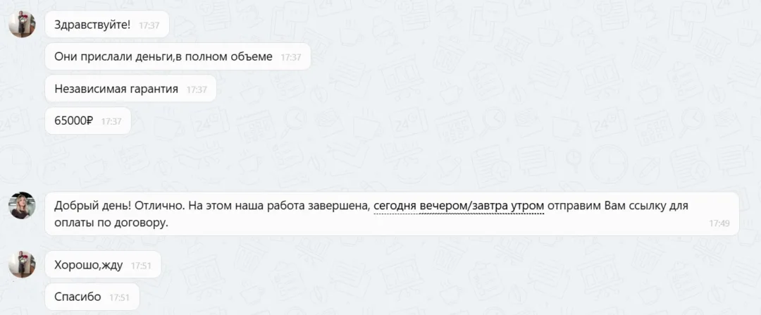 13.11.2025 г. - Вернули 65 000.00 руб. за услуги ООО "Ассист-к" клиенту из г. Казань
