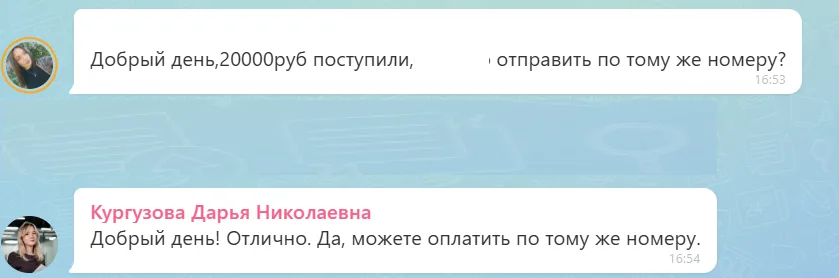 08.07.2026 г. - Вернули 20 000.00 руб. за услуги АО "Альфастрахование" клиенту из г. Казань