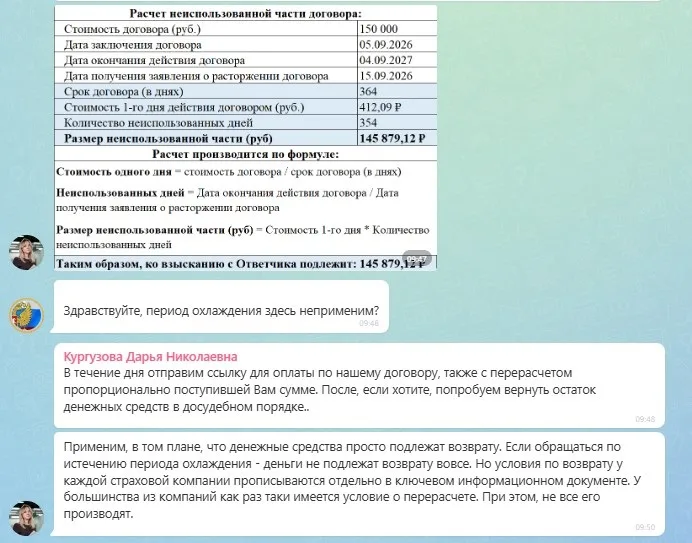 28.09.2026 г. - Вернули 150 000.00 руб. за услуги ООО СК "Паритет-СК" клиенту из г. Москва
